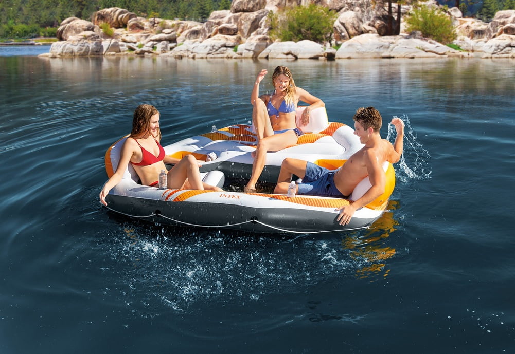 Intex Inflatable Splash N Chill Island Raft Float Lounger for Adults Open Box 