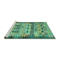 thumbnail image 2 of Ahgly Company Machine Washable Indoor Round Oriental Turquoise Blue Traditional Area Rugs, 5' Round, 2 of 4