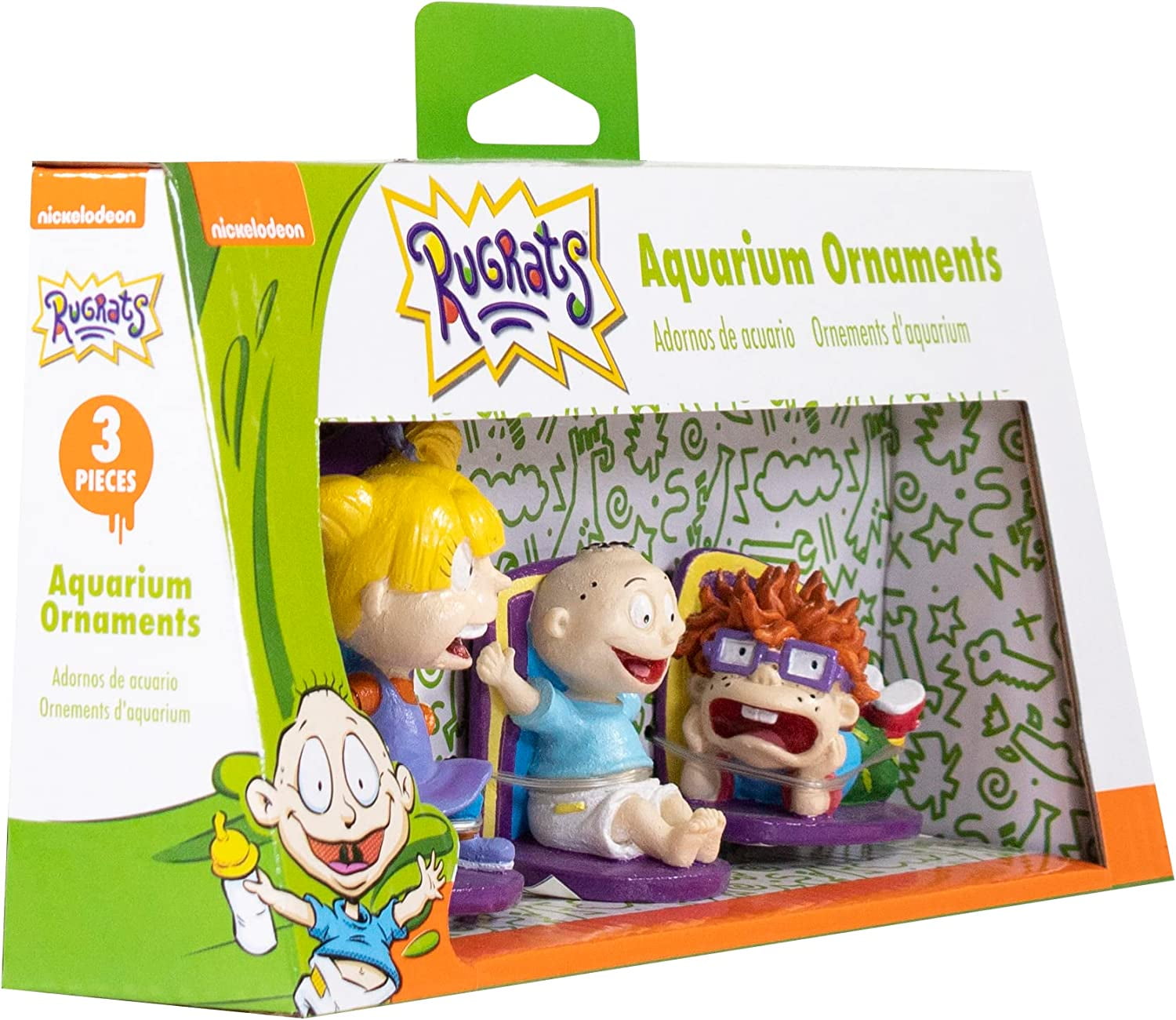 Penn-Plax Rugrats 3-Piece Aquarium Decoration Bundle – Includes Tommy, Chuckie, and Angelica – Small