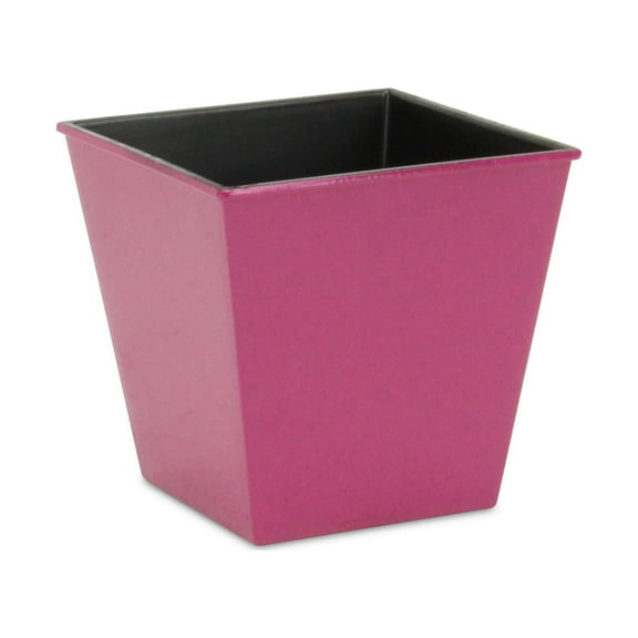 Contemporary Home Living 5.25" Pink and Black Square Tapered Planter
