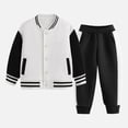 thumbnail image 2 of Hessimy Toddler Boys Girls Spring Summer 2Pcs Snug Fit Long Sleeve Soft Sleepwear Pjs Set, Snug Fit Pjs Set, 3M-12Y(White,2-3 Years), 2 of 5