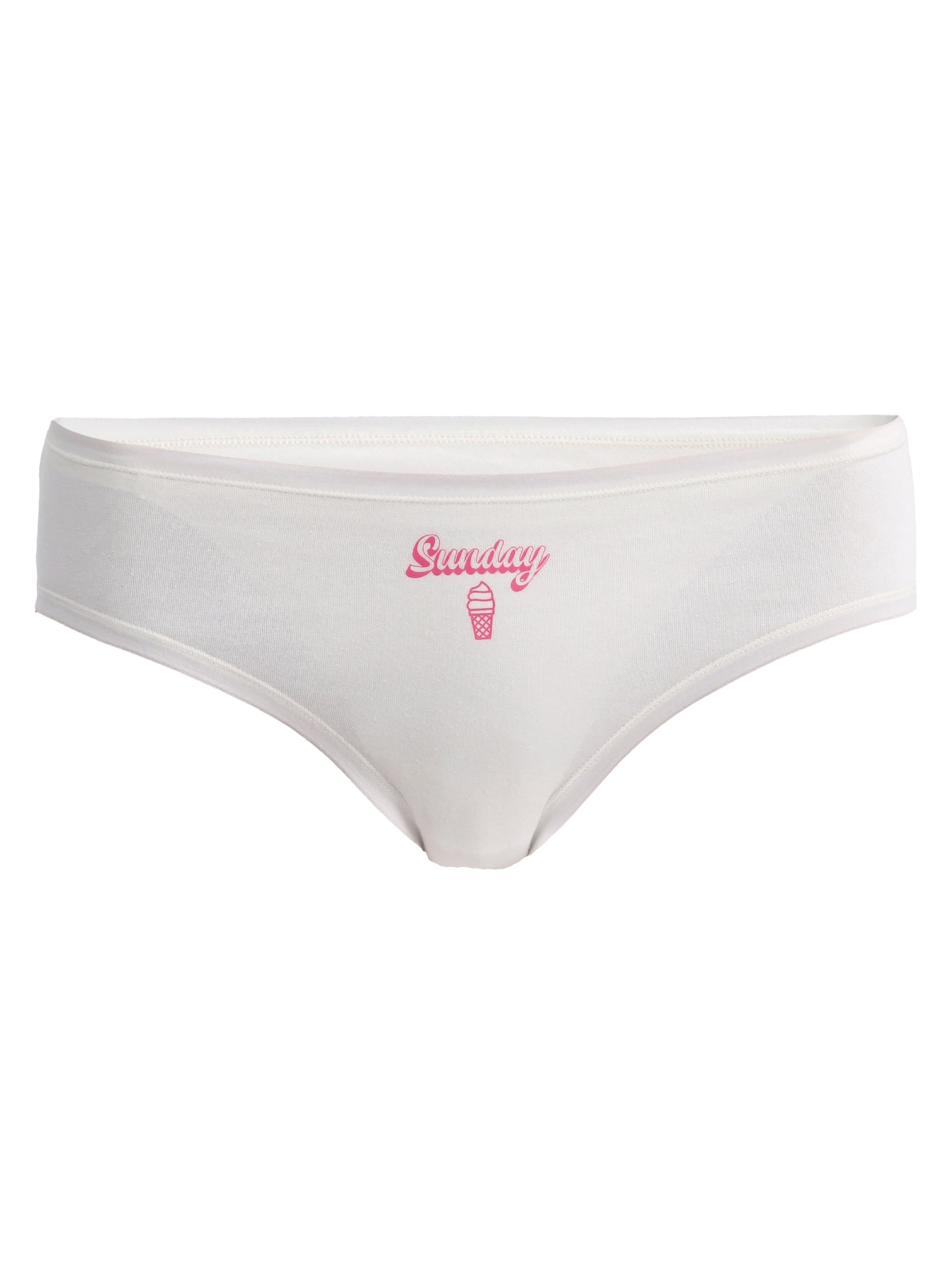 No Boundaries Cotton Hipster Panties, Days of the Week - 7 Pack, Women’s and Women’s Plus, Sizes XS-XXXL