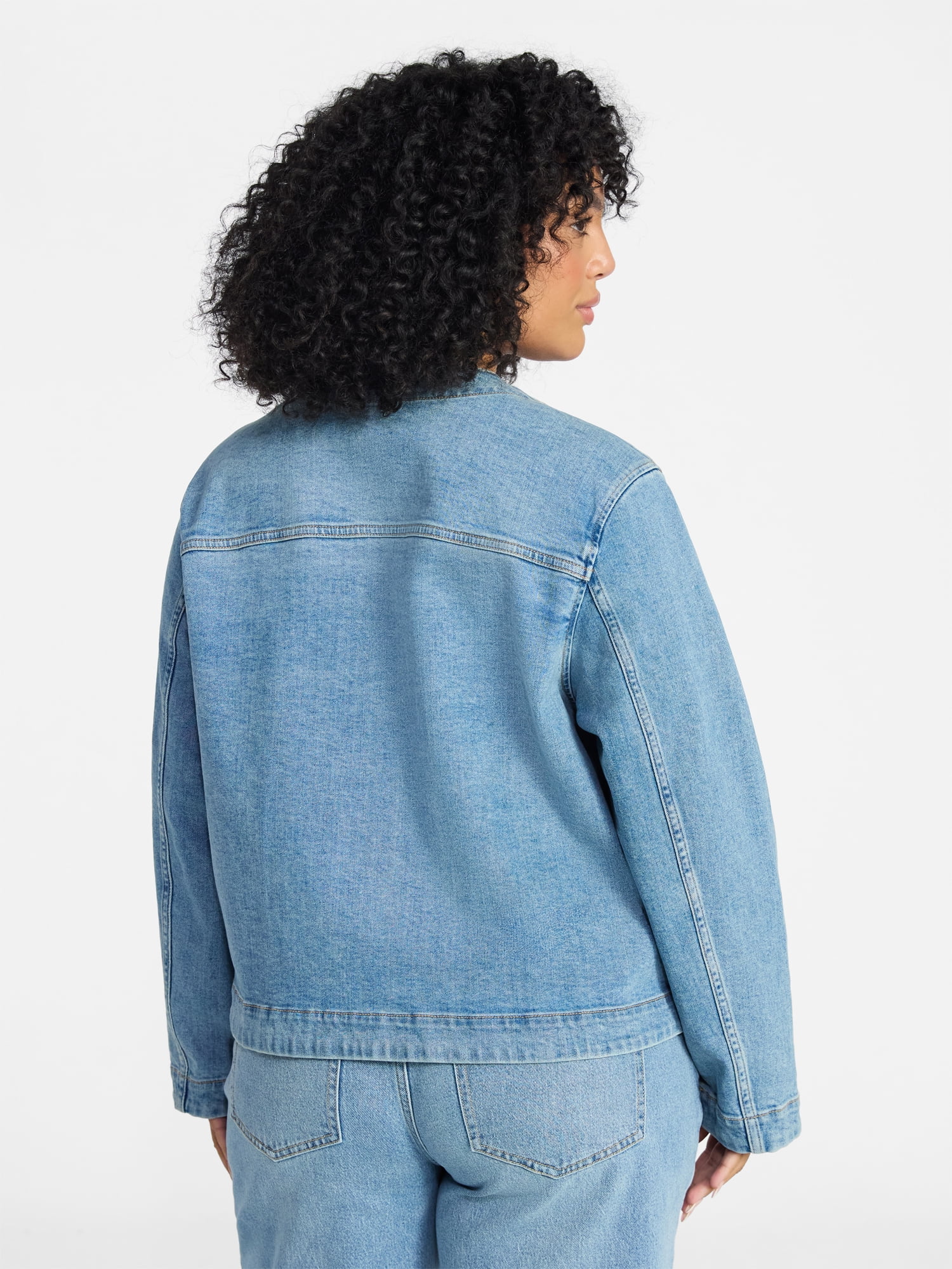 Terra & Sky Women's Plus Denim Lady Jacket With Pockets, Sizes 0X-5X