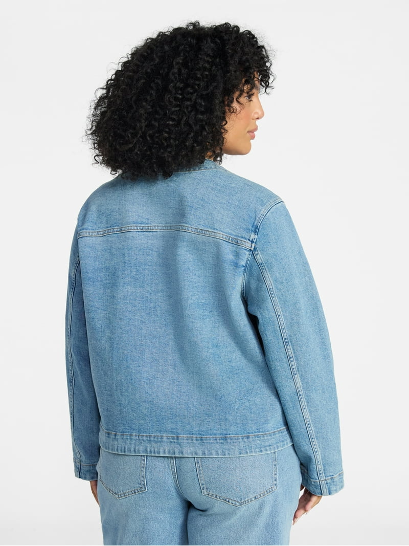 Terra & Sky Women's Plus Denim Lady Jacket With Pockets, Sizes 0X