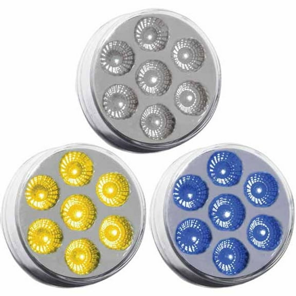 Trux TLED-2XAB - 2 Inch Round Amber Marker To Blue Auxiliary Dual Revolution LED Light