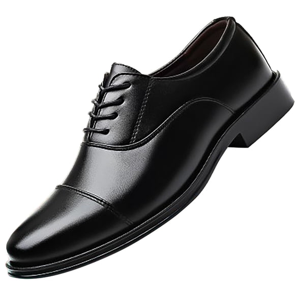HBFAGFB Men's Leather Shoes Business Round Toe Lace up Shoes Versatile Casual Shoes Black Size 41