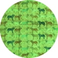 thumbnail image 1 of Ahgly Company Indoor Round Abstract Green Modern Area Rugs, 6' Round, 1 of 4