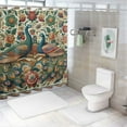 thumbnail image 6 of GOSMITH Vintage Peacock Floral William Morris Aesthetic Decorative Shower Curtain Multiple Sizes Durable and Washable White, 6 of 6