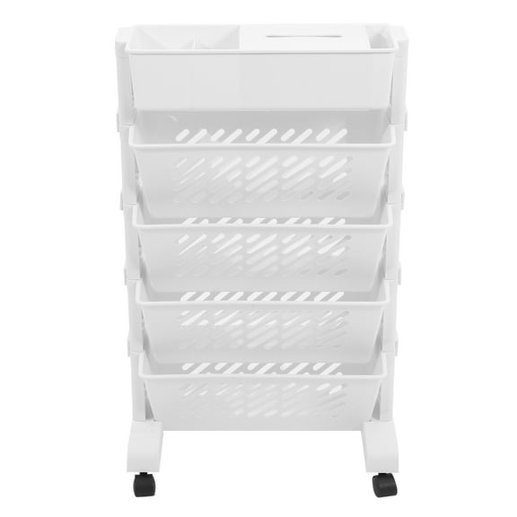 HOMEMAXS Books Organizer Rolling Bookcase Door Magazine Bookshelf Student White