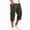 2# Army Green, variant on Mens 3/4 Long Cargo Shorts Loose Fit Elastic Work Capri Shorts Below Knee Casual with Multi Pockets Brown M