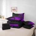 thumbnail image 5 of YST Ensemble de Literie Aztec Dahlia, 7 Pcs, Taille Grand, Noir Violet, Floral Moderne, Lit en Sac, 5 of 5