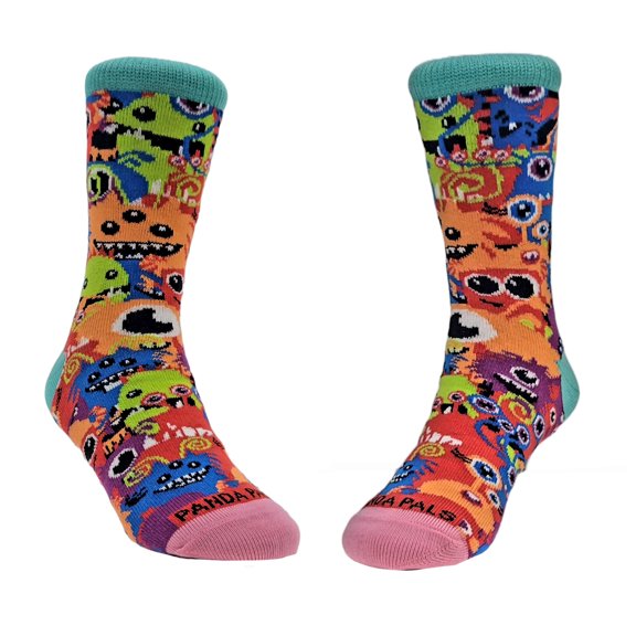 Monster Face Pattern Socks from the Sock Panda (Ages 3-7) Size: Medium (Age 5-7)