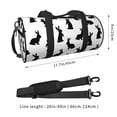 thumbnail image 4 of Xecao Black Rabbit print Round Travel Duffel Bag is a foldable gym bag with an inner pocket, perfect for travel sports, 4 of 8