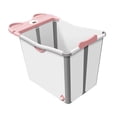 thumbnail image 1 of Bañera plegable con ducha y estante de almacenamiento. Bañera ligera para bebés, cubo para niños, ideal para viajes, el hogar y recién nacidos. Rosa, 1 of 9
