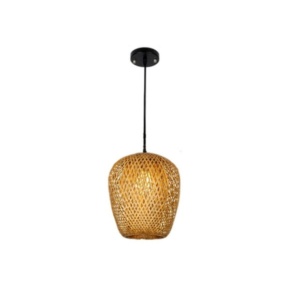 Lámpara colgante de tejido de bambú, lámpara de techo colgante vintage, lámpara colgante decorativa B Jinwen Candelabro
