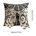 thumbnail image 2 of Diceymbol Halloween Throw Pillow Black Spiderweb Bow Accent Cushion for Sofa Chair Gothic Halloween Decor 18 Inch, 2 of 8