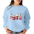 thumbnail image 2 of Meichang Chandails en Molleton Col Rond Femmes Saint-Valentin Couples Chandail en Molleton Femmes Imprimé Cœur Mignon Chandails en Molleton Pull Vacances Manches Longues Coupe Ample Cadeaux Vacances Chandails en Molleton, 2 of 4
