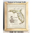 thumbnail image 2 of 1845 Map of Florida Art Print - 11x14 Unframed Art Print - Great Vintage Home Decor, 2 of 6