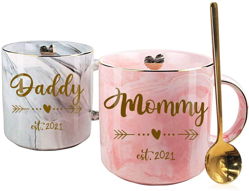 Mom And Dad Est 2020 Mug Set Baby Shower Gift New Mom Gift Pregnancy Reveal Mug