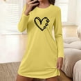 thumbnail image 2 of Dxzfnsa Women's 2025 Fall Sweater Dress Winter Long Sleeve Love Prints Button Elegant Work Formal Cocktail Party Mini Dresses(Yellow,S-2XL), 2 of 7
