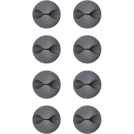 8 Pack Cable Clips, Cord Organizer Cable Management, Self Adhesive Wire Holder System, Multipurpose Wire Clips for All Your Computer, Electrical, Charging or Mouse Cord Gray