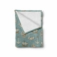 thumbnail image 2 of Marine Soft Flannel Fleece Throw Blanket, Abstract Retro Composition with Nautical Elements Windrose Fish Anchor, Cozy Plush for Indoor and Outdoor Use, 50" x 60", Peal Teal Ivory Camel, by Ambesonne, 2 of 6