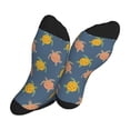 thumbnail image 5 of Sigee Cute Turtle for Contrast Design Crew Soft Moisture-Wicking Socks Crew Casual Athletic Stretchy Loose Socks, 5 of 7