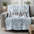 thumbnail image 2 of Laundry Blue Blanket Soft Cozy Warm Throw Blanket for Couch, Plush Fuzzy Flannel Fleece Blankets for Sofa, Vintage Boho Modern Country Style Flower Bed Blankets Lightweight Gifts for Women, 40"x50", 2 of 9