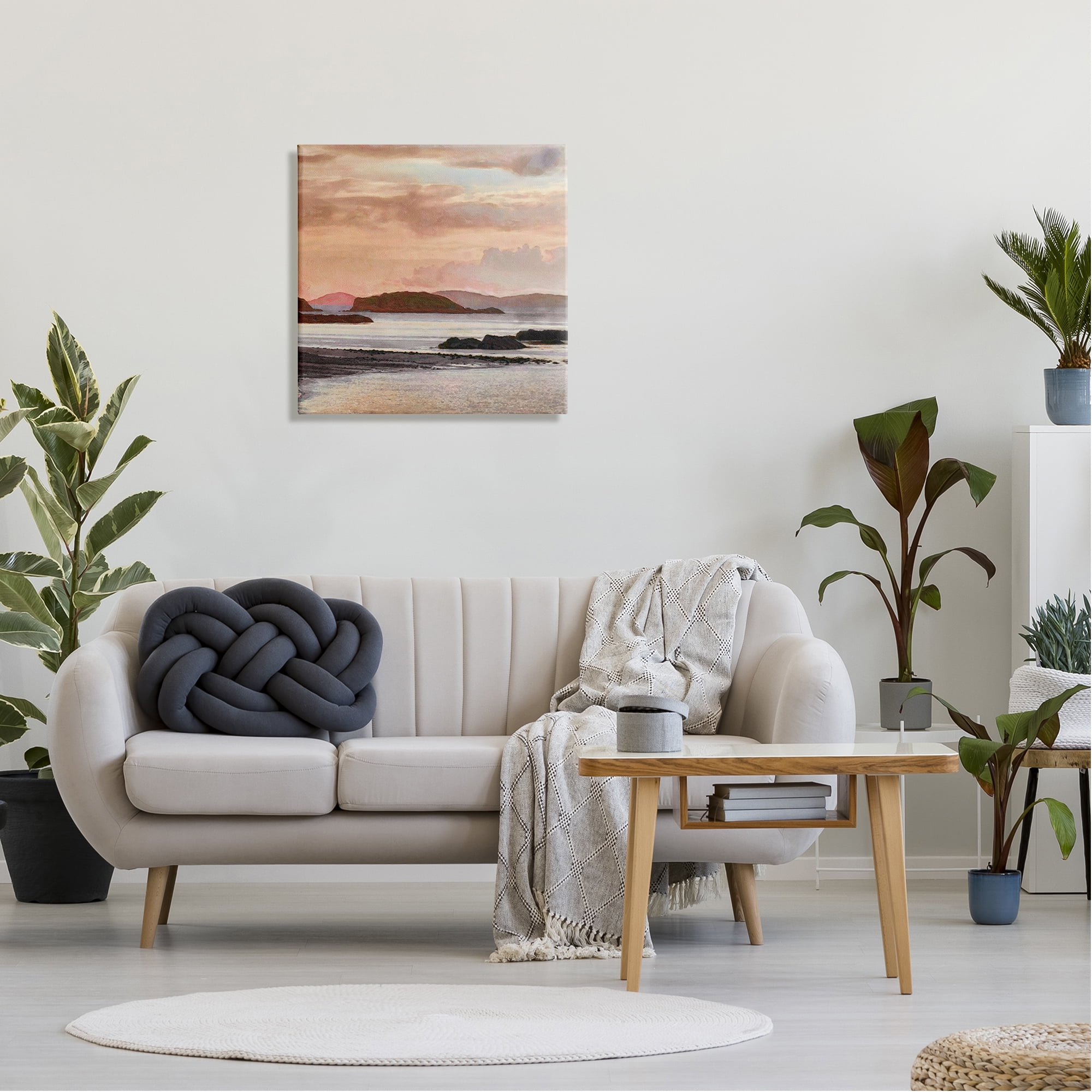 Stupell Industries Cloudy Beach Atmosphere Landscape Painting Gallery Wrapped Canvas Art Print Wall Art, 24 x 24