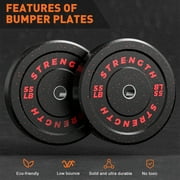 GIKPAL 190lb 2-inch Olympic Weight Plates, Durable Recycled Rubber - Low Noise & Floor Protection - Quick Identification, 10lb to 55lb Weights - Ideal for Weightlifting & CrossFit
