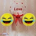 thumbnail image 2 of PMU Emoji LOL Smiley Face Balloon 9 Inch Pre-Inflated with Stick and Fringe Ribbons Funny Balloons Party Birthday Decorations (LOL Tears of Joy), 2 of 6