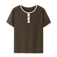 thumbnail image 6 of Leey-World Men T Shirt Men's Ultra-Soft Bamboo Viscose T-Shirt, Curved Hem Lightweight Cooling Cotton Blend Casual Tee(Brown,XL), 6 of 6