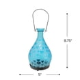 thumbnail image 5 of Northlight 8.75" Frosted Blue Hearts Glass Bottle Tea Light Candle Lantern Decoration, 5 of 5