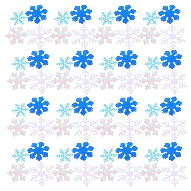 700 copos de nieve de confeti decorativos navideños para festivales, fiestas y bodas (3 cm blanco, 2,5 cm blanco, 2 cm azul, 2,5 cm azul)