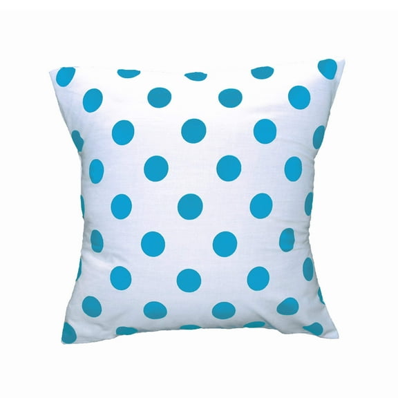 Cotton Polka Dots Decorative Throw Pillow/Sham Cushion Cover Turquoise On White