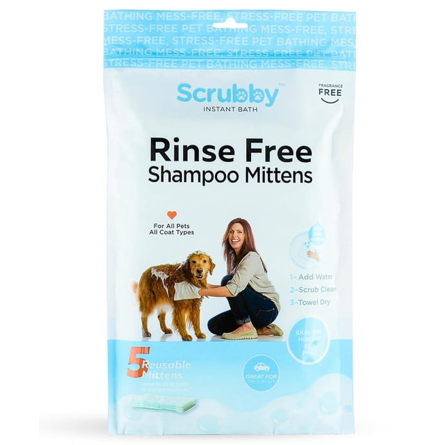 Toallitas para mascotas ScrubbyPet, sin enjuague, para bañar y cuidar la piel sensible