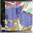 thumbnail image 3 of Ambesonne Floral Shower Curtain, Flowers Twigs Spring Art, 69"Wx75"L, Pale Maroon Ceil Blue, 3 of 4