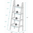 thumbnail image 3 of YounGG 100% Solid Wood 4-Shelf Ladder Bookcase, Standard, 60" H, White, 3 of 9