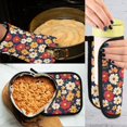 thumbnail image 5 of Yayeee Oven Mitts and Pot Holder Set of 2 Heat Resistant Kitchen Gloves Baking Hot Pad, Red Floral, 5 of 5