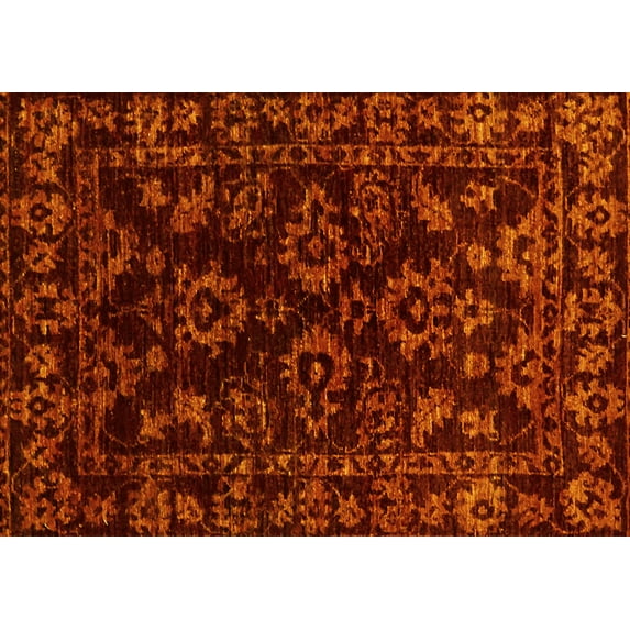 Ahgly Company Indoor Rectangle Abstract Yellow Modern Area Rugs, 6' x 9'