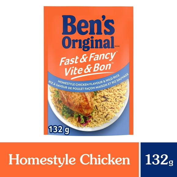 BEN'S ORIGINAL VITE & BON poulet façon maison riz d'accompagnement, sachet de 132 g La perfection à tout coupMC