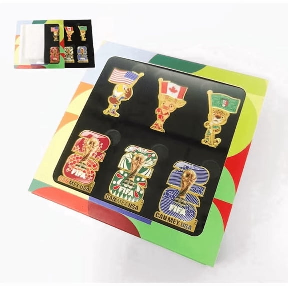 Unbranded 6 Pack Metal 2026 Themed Commemorative Brooch Pins
