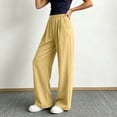 thumbnail image 6 of RongHuan Women's Workout Pants Loose Fit Wide Leg Sweatpants Fashion High Waist Pant Solid Color Palazzo Pants, 6 of 7