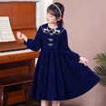 thumbnail image 2 of Vestido de manga larga para mujer, vestido de princesa con cuello de muñeca a la moda para primavera y otoño, vestido de fiesta elegante para niñas y niños, 2 of 4