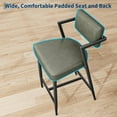 thumbnail image 4 of Roromall Bar Stools Set of 2, Tall Bar Chairs with Thick Cushion & Thickened Metal Legs, Upholstered Counter Height Bar Stools w/Backrest and Footrest, for Island, Counter Bar, Kitchen, 4 of 9