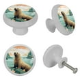 thumbnail image 4 of Sea Lion Fluorescent Drawer Pulls: Round 4-Pack of Glow-in-the-Dark Knobs - Suitable for Cabinets, Wardrobes, Dressers Furniture Decor - Includes Screws - Dresser Knobs, 4 of 6