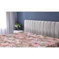 thumbnail image 5 of Ambesonne Spring Fitted Sheet, Rose Lily Flowers Pattern, King Size, Pastel Pink and Pale Redwood, 5 of 5