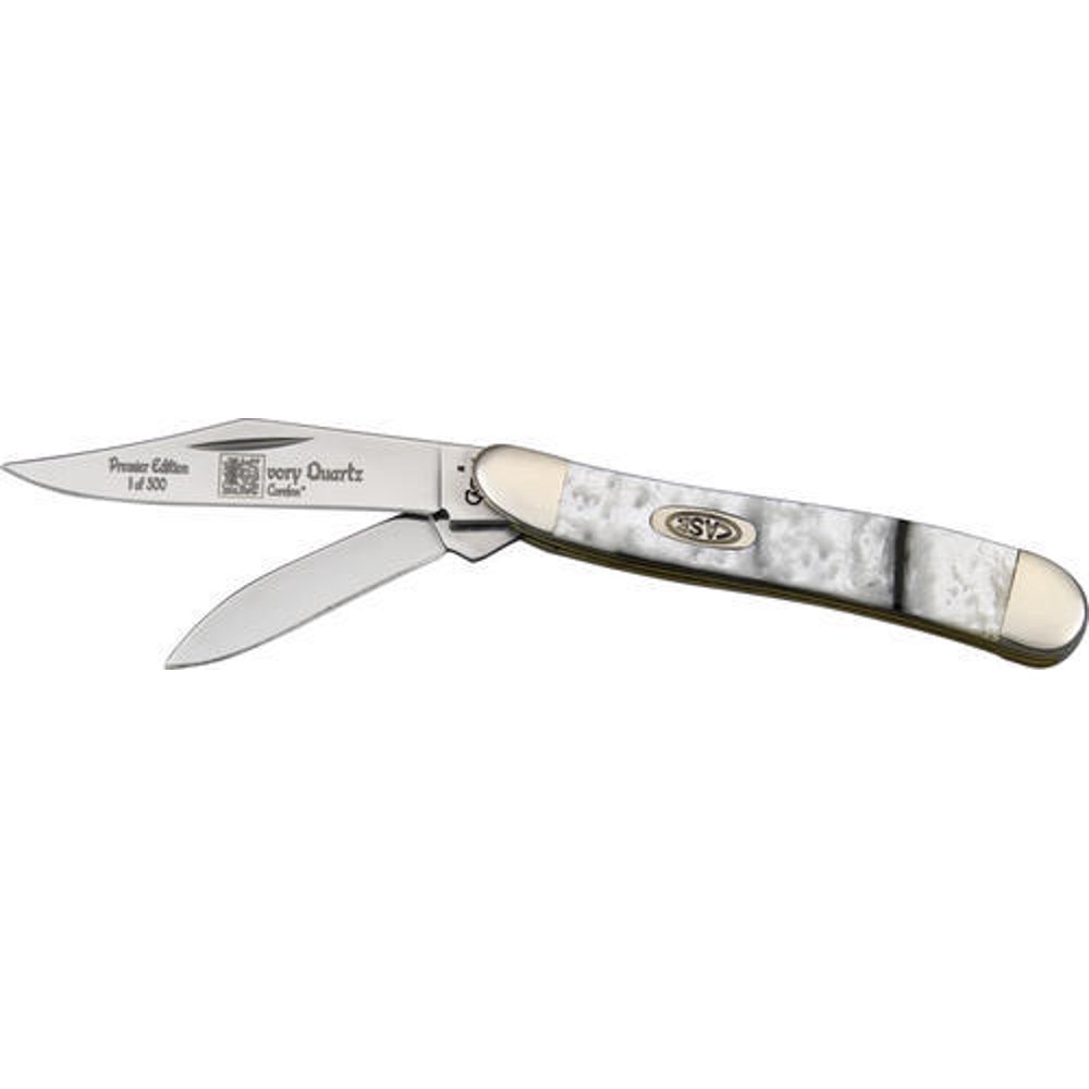 Case xx Ivory Quartz Genuine Corelon 1/500 Peanut Pocket Knife Knives