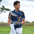 thumbnail image 3 of Fotbe Navy Blue Marble Camiseta Polo de Golf para Hombre con Estampado – Camisa Deportiva Transpirable con Cuello Abotonado-XX-Large, 3 of 6