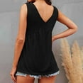 thumbnail image 4 of Womens Summer Peplum Tank Tops Lace Trim Double-V Neck Babydoll Shirts Flowy Casual Tunic Blouse Loose Comfy Tshirts, 4 of 7